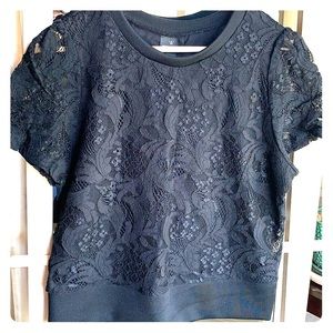 Worthington Black Lace Dressy Tee